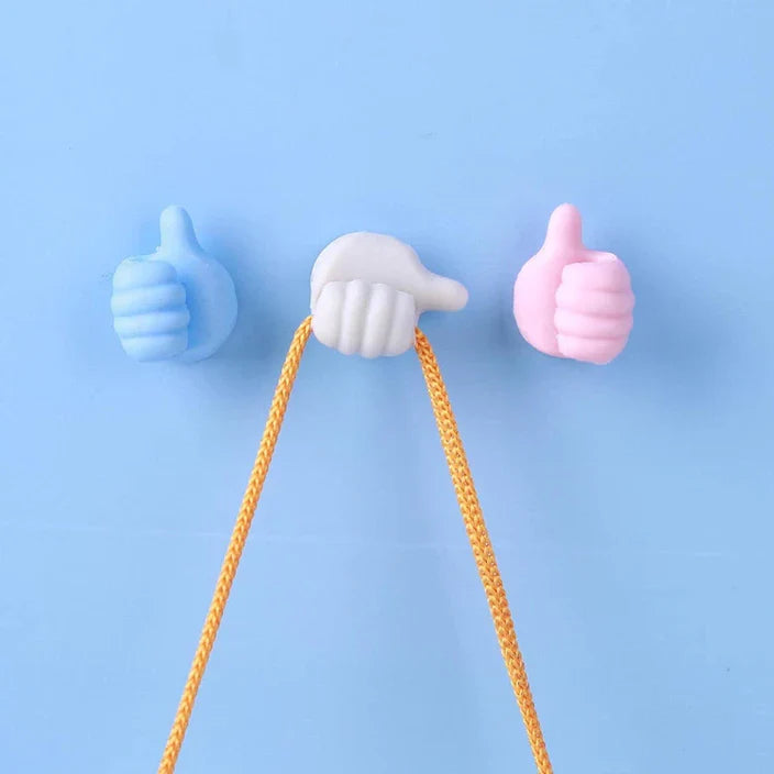 Creative Multipurpose Silicone Thumb Up Shaped Wall Hook (10Pcs)