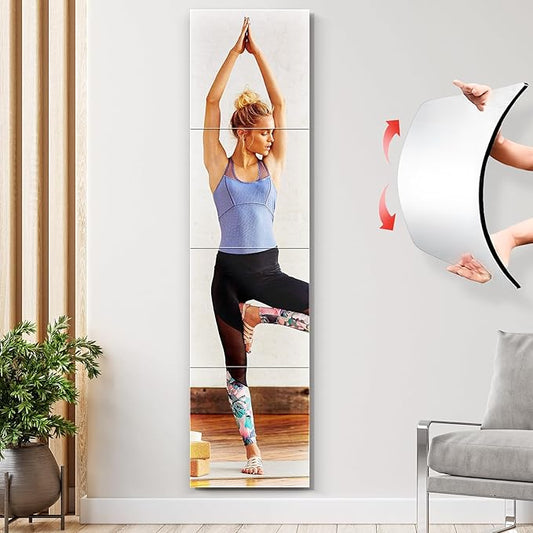 Square Acrylic Mirror [4 pieces] Acrylic Crystal Mirror - Best For Living Room, Bedroom & Stair Wall