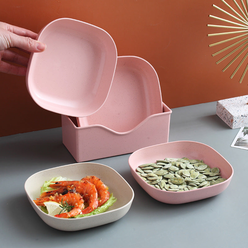 Dish Plate Set with Holders for your dining setup with Colorful, Unbreakable Plates