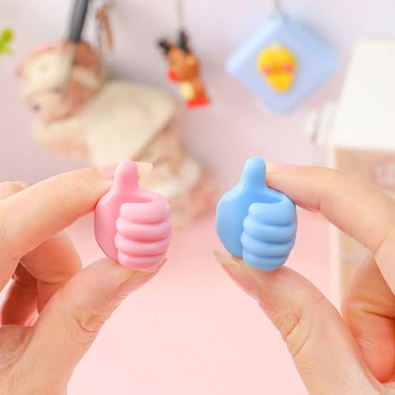 Creative Multipurpose Silicone Thumb Up Shaped Wall Hook (10Pcs)