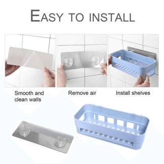 (Pack of 3) Multipurpose Bathroom and Kitchen Shelf Wall Holder Storage Rack