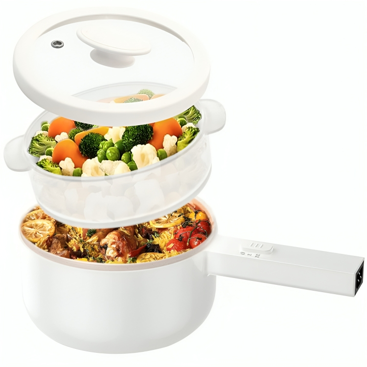Electric Cooking Pot with Lid & Steamer 1.5L