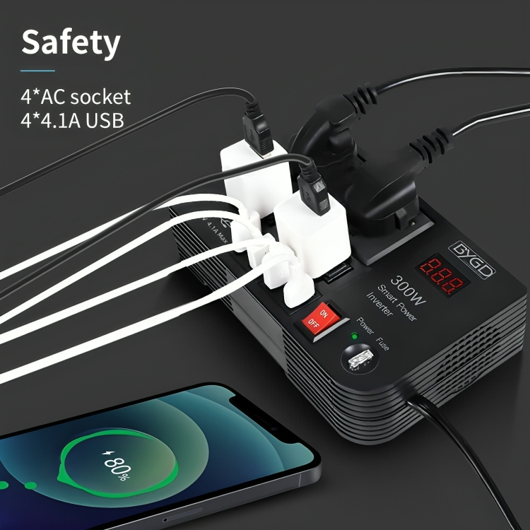 Car Power Inverter, DC 12V to 220V AC Converter