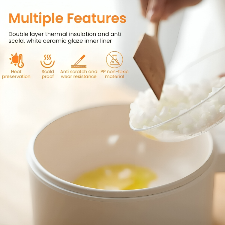Electric Cooking Pot with Lid & Steamer 1.5L