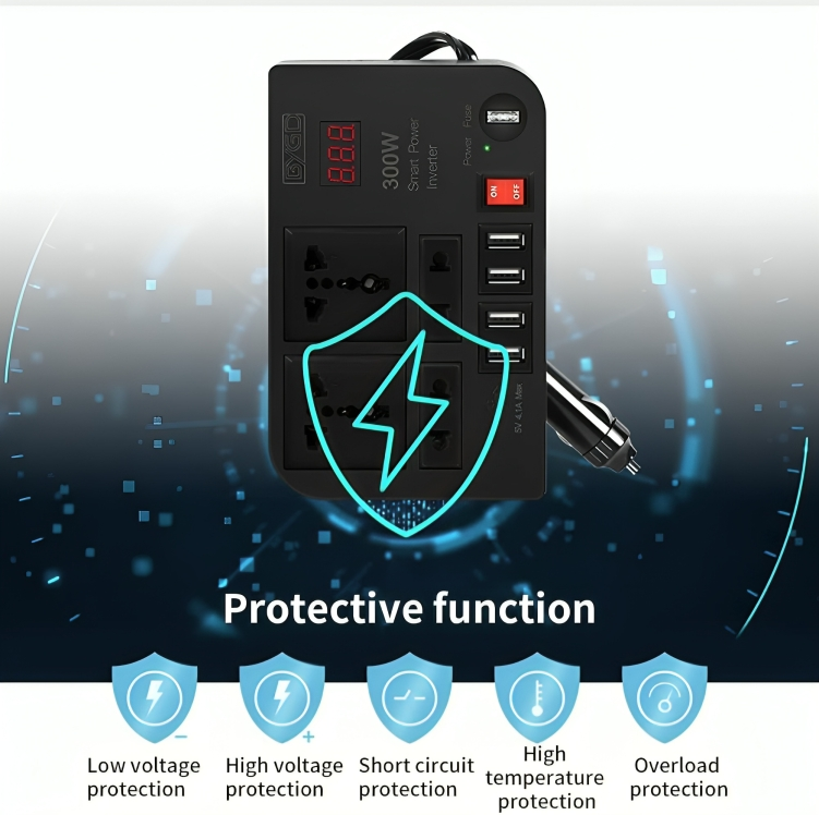 Car Power Inverter, DC 12V to 220V AC Converter