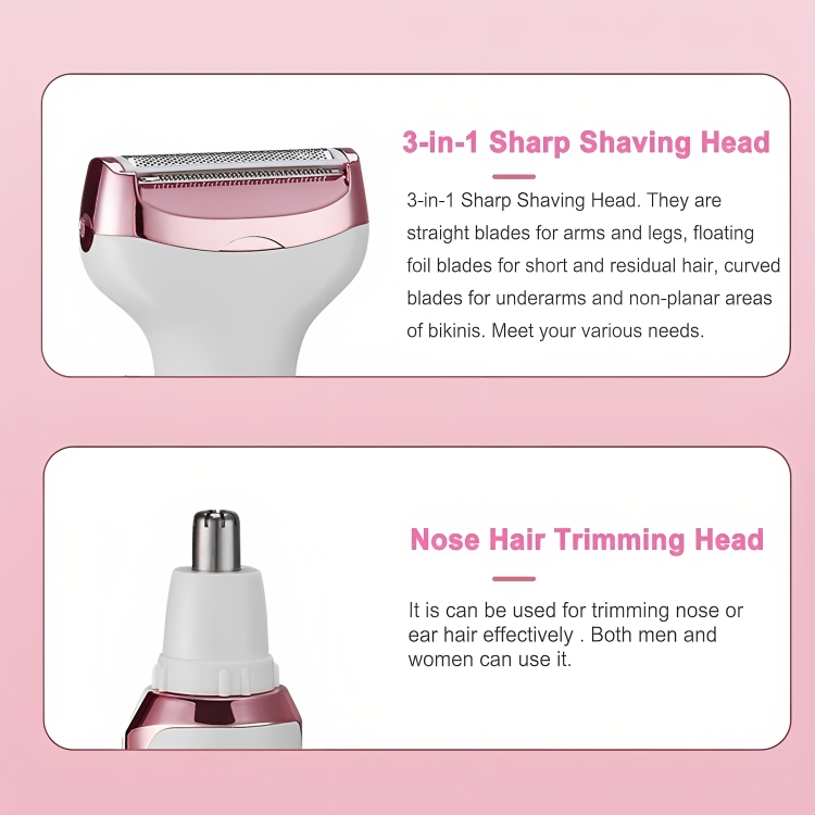 SUCITY Eyebrow Trimmer, 4 in 1 Multifunctional Hair Trimmer, Electric Shaver for Women