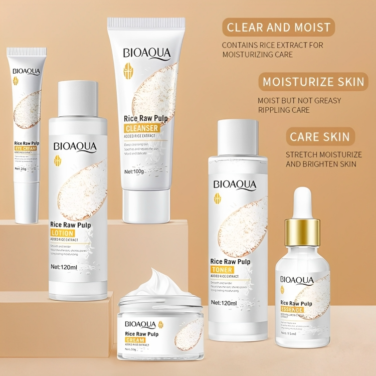 BIOAQUA Rice Raw Pulp Skin Care Sets Face Cream 6pcs/set