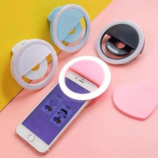 Portable USB Rechargeable Mini Mobile Selfie LED Ring Light with 3 Brightness Level