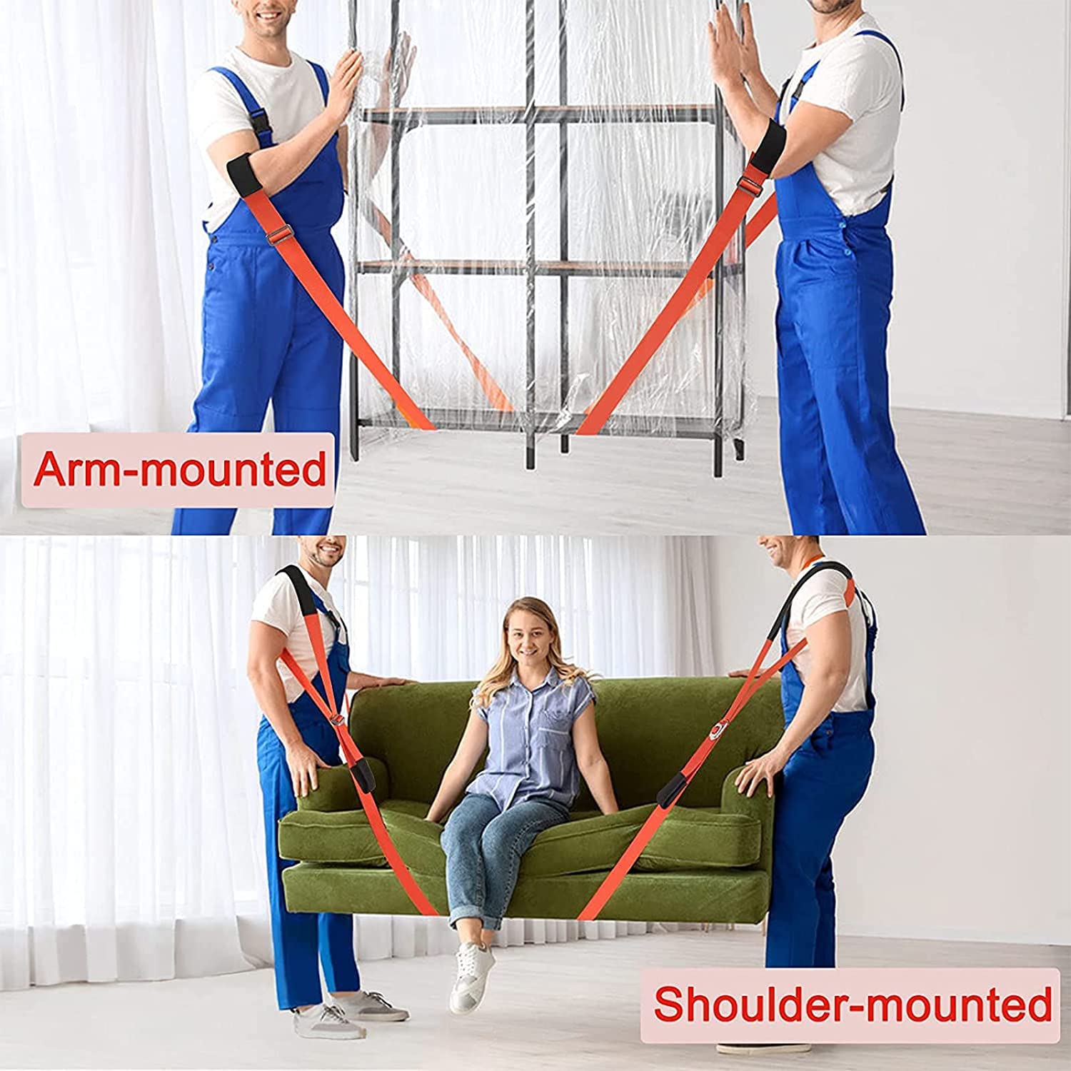 Adjustable Lifting Moving Strap Ropes Lift Cord Heavy Objects Furniture Transport Belt Move Wrist Carrying Straps Tool
