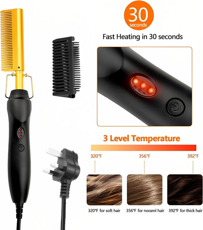 Hot Comb, Electric Hot Comb Hair Straightener for Wigs