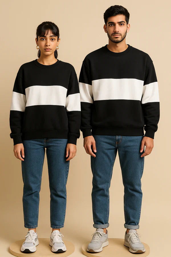 Zebra Black and White Block Sweatshirt