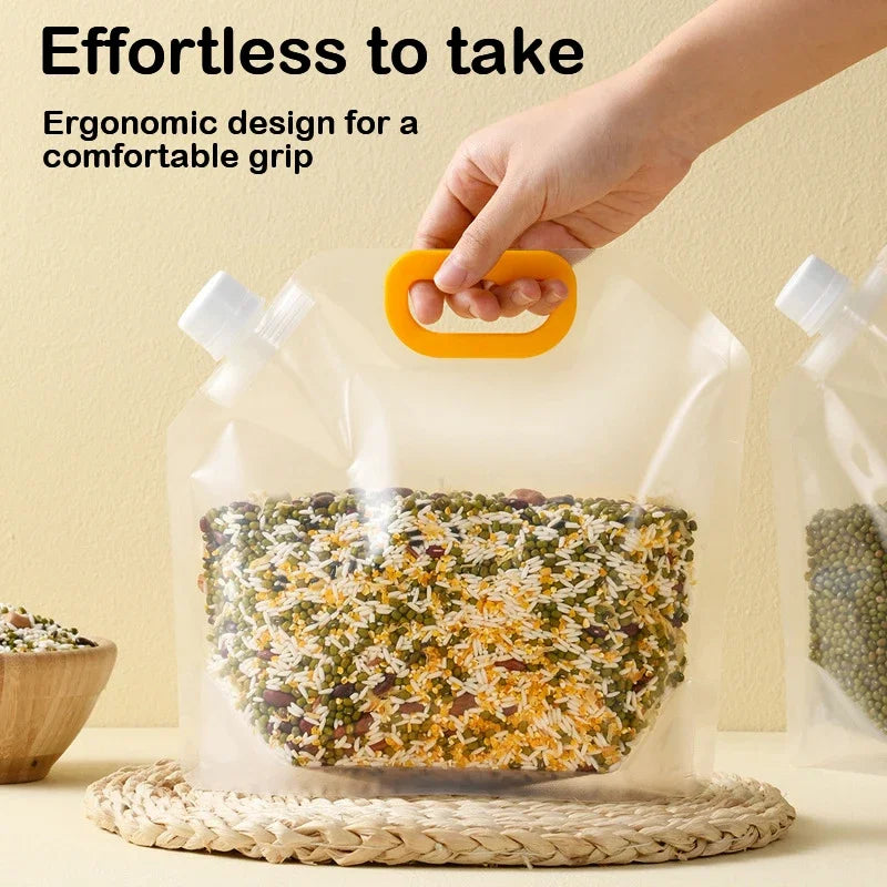 (Pack of 3) 3 Liters Reusable Moisture Proof Sealed Rice Packaging Kitchen Insect Proof Grain Storage Food Grade Bags