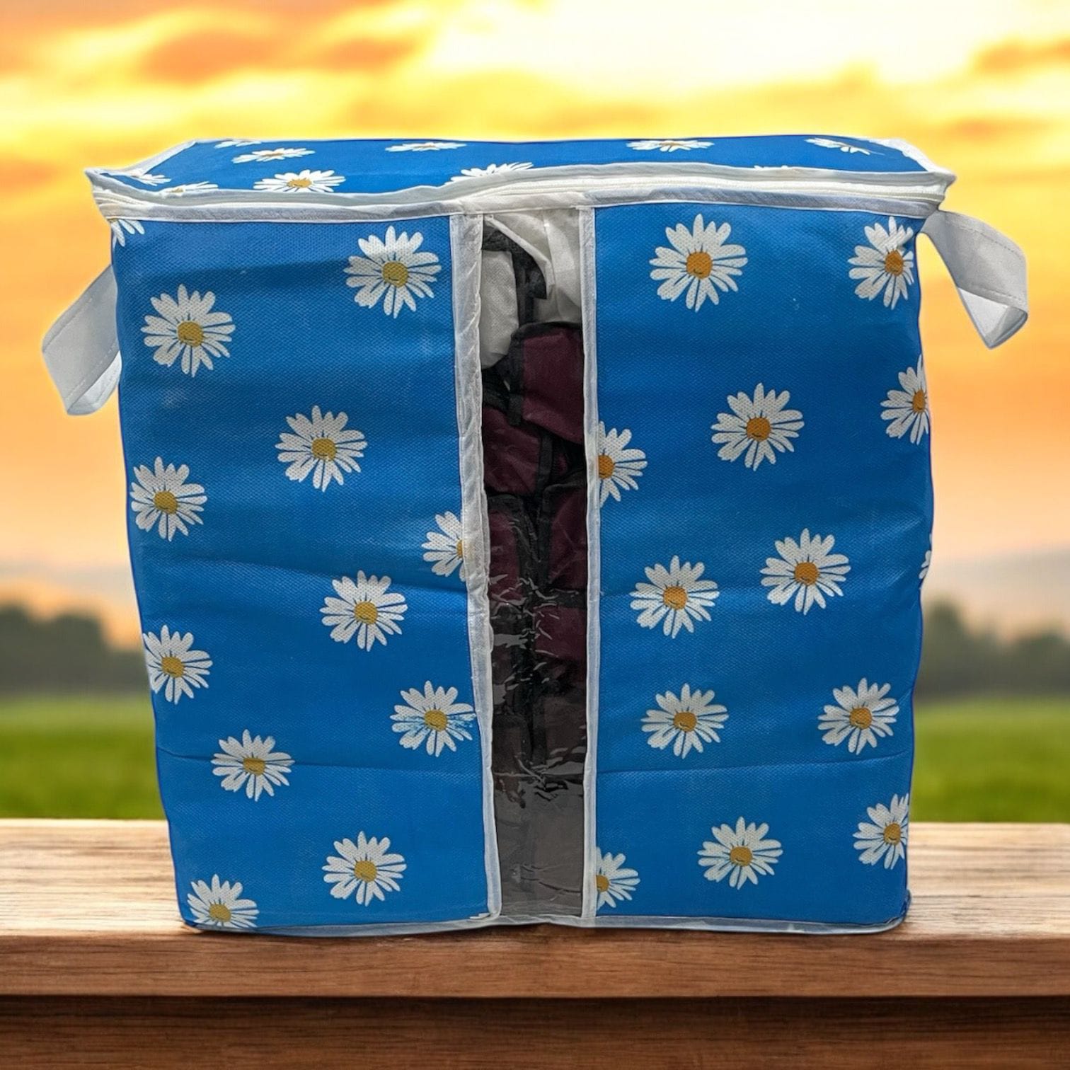 (Pack of 4) Printed Clothing Storage Organizer Bags For Traveling Home and Outdoor Use