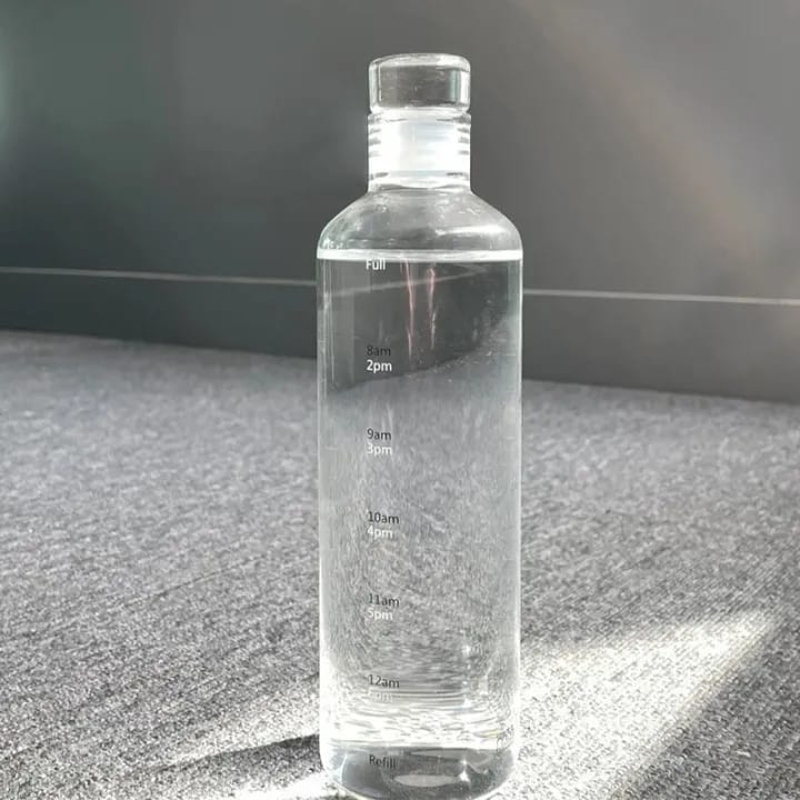 New Plastic Water Bottle with Time Marker – Creative Large Capacity Leakproof Drink Bottle