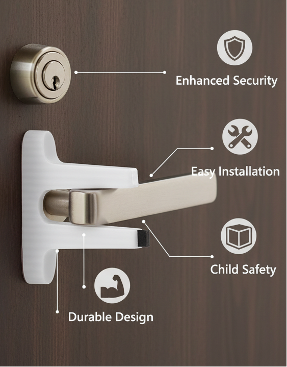 Door Handle Safety Lock – Child Proof Lever Lock | No Drill Door Lock