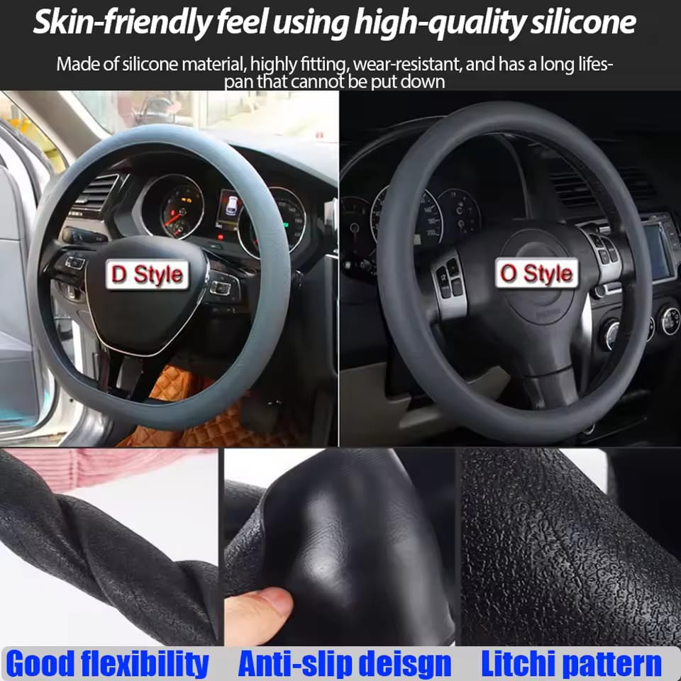 Premium Silicone Steering Wheel Cover – Anti-Slip, Heat Resistant & Comfortable Grip