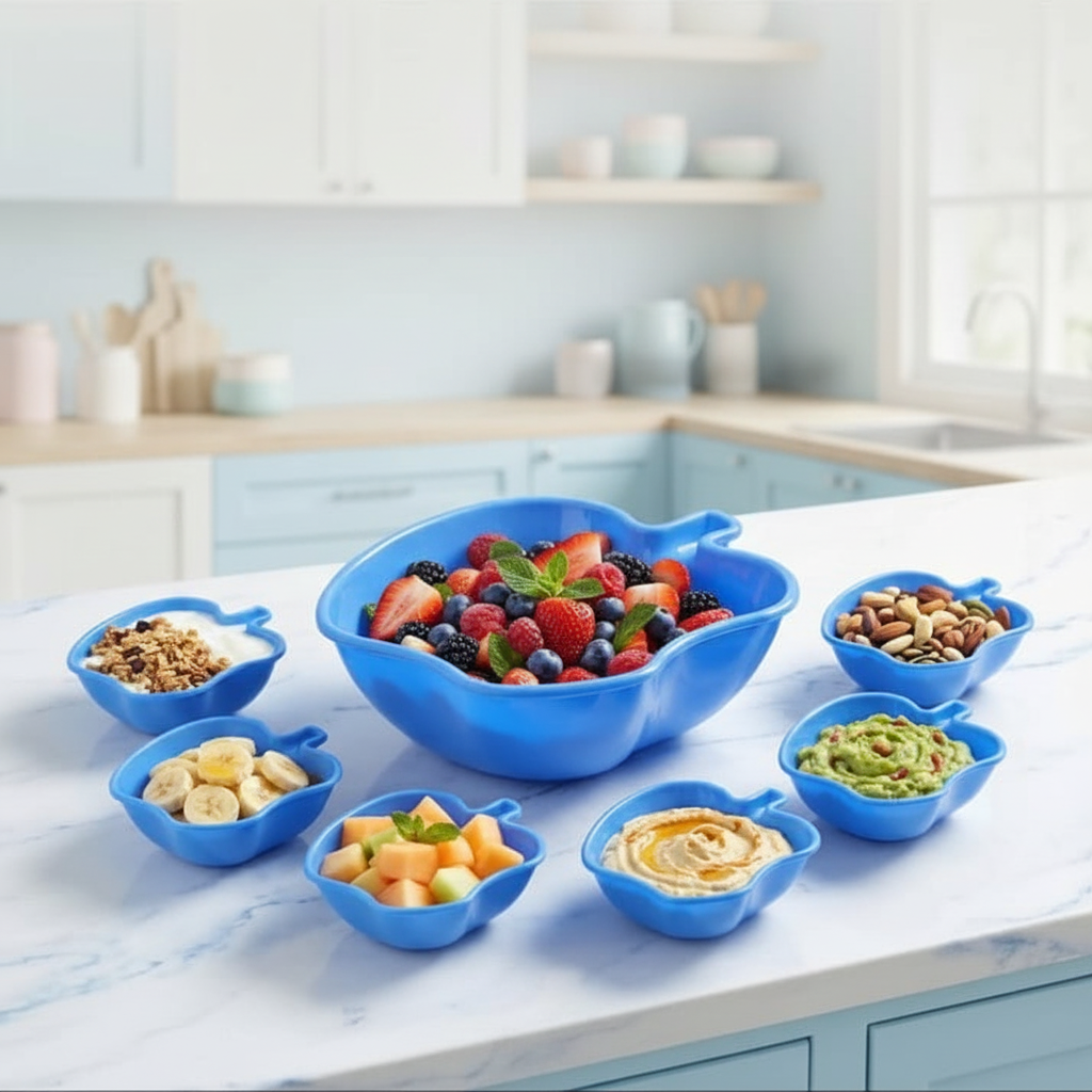 Apple Bowl Set 7 in 1 – Premium Serving Bowls for Snacks, Fruits & Dips