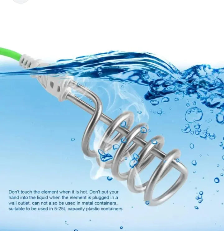 Electric Water Heating Rod for Heating Water in container like Bucket Basin Bath tub mini inflatable Swimming Pool and More