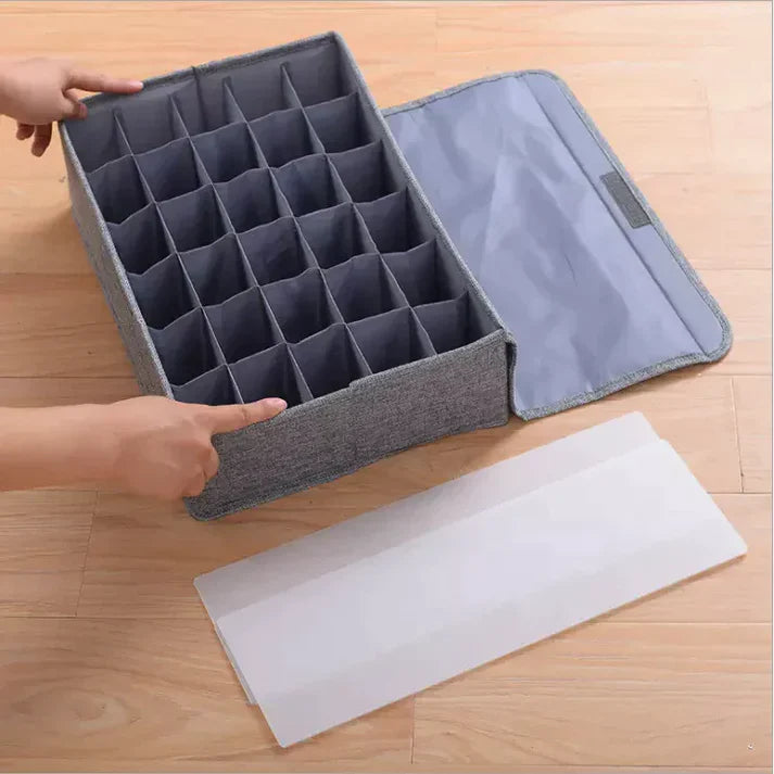 Foldable 24-Grid Socks & Underwear Organizer