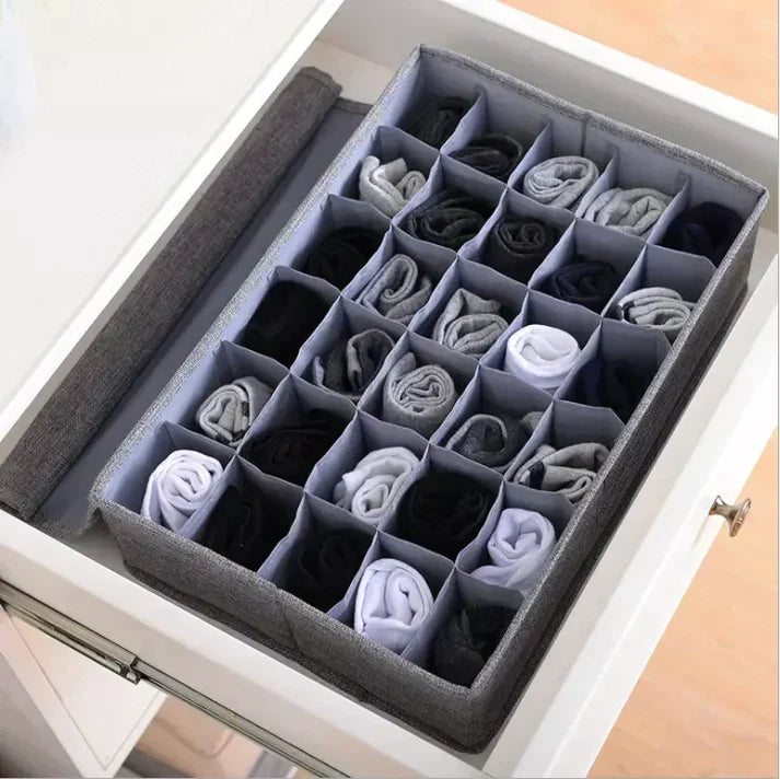 Foldable 24-Grid Socks & Underwear Organizer