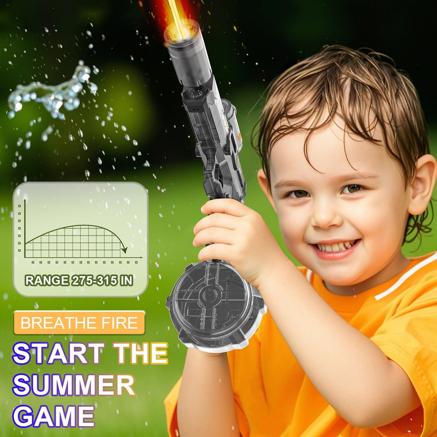 Electric Power Water Gun Rechargeable High-Pressure Spray