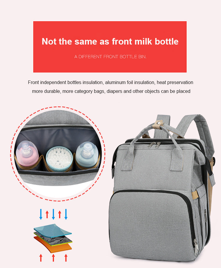 3-in-1 Baby Changing Station – Multifunctional Diaper Bag with Foldable Crib
