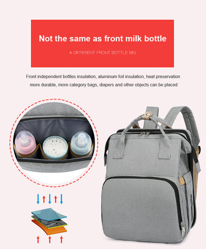 3-in-1 Baby Changing Station – Multifunctional Diaper Bag with Foldable Crib